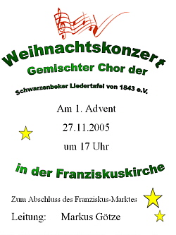 Plakat Adventskonzert 2005
