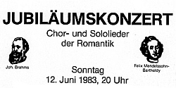 Plakat Jubiläumskonzert 1983